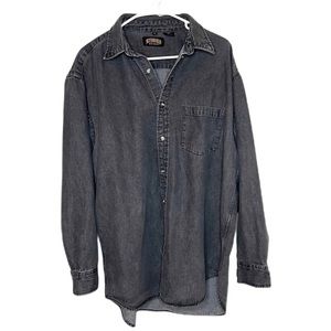 Vintage Butterfield Stage Black Denim Button Up Shirt